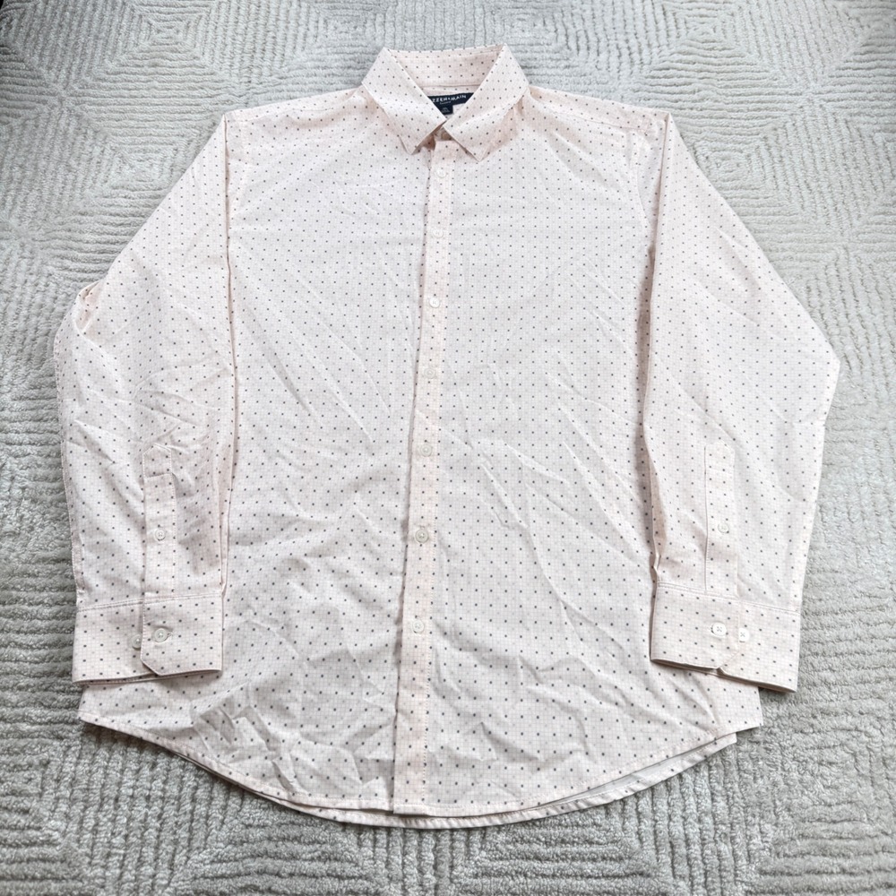 Mizzen+Main Leeward Shirt Mens XL Pink Stretch Performance Office Travel Golf
